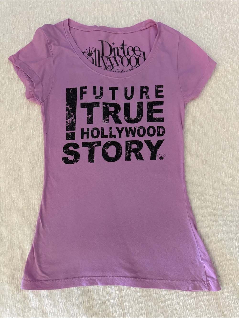 Dirtee Hollywood Lavender Purple 'Future True Hollywood Story' Short Sleeve Tee